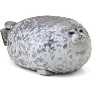 Chubby Seal Plush Pillow Soft Gray Blob Seal Stuffed Animal Cute Aesthetic